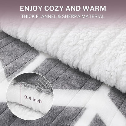 VENTIMI Electric Blanket Heated Throw, 72" x 84" Heated Blanket with 9 Heat Levels & 2 to 10 Hours Auto Off, Fast Heating Blankets with ETL & FCC Certification, Grey