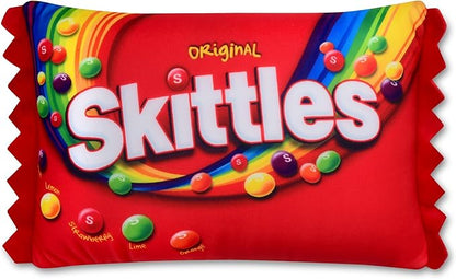 iscream Skittles Package Photoreal Print 12" x 7" Microbead Mini Accent Pillow