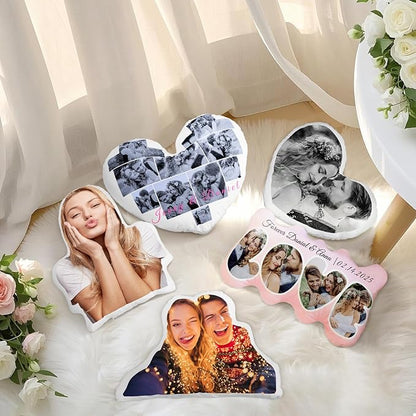 Custom Pillow for Couple on Valentine's Day, Customized Photo Gifts for Him, Personalized Gift for Boyfriend from Girlfriend, Birthday Present, Romantic (Pillow Insert Included)