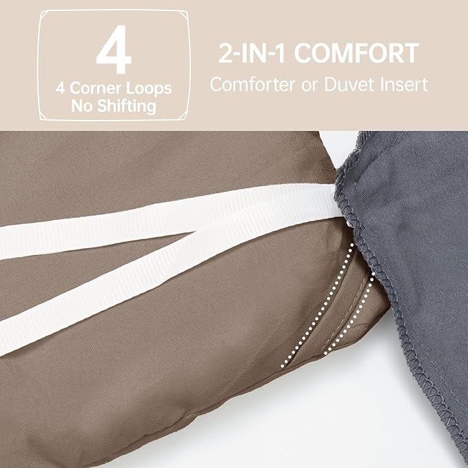 MUXHOMO Full Comforter Sets, All Season Ultra Soft Down Alternative Bedding - 3 Piece Lightweight Bed Set Includes 1 Comforter (82"x86") and 2 Pillow Shams (20"x26"), Brown