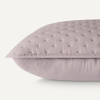 Amazon Basics Brushed Microfiber Quilt Set, Extra Soft with Natural Texture, 2-Piece, Twin/Twin XL, Purple