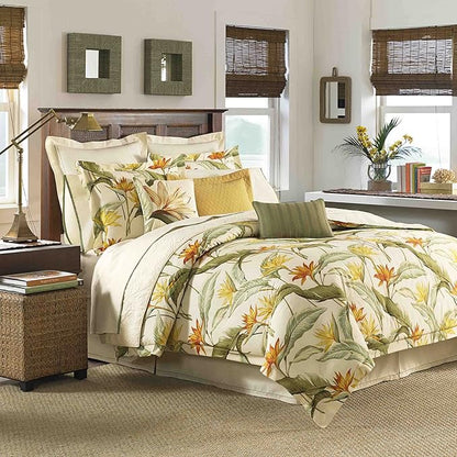 Tommy Bahama - Throw Pillow, Ideal for Bed or Couch, Tropical Design, Cozy Home Essentials (Birds of Paradise Orange, 20" x 20")