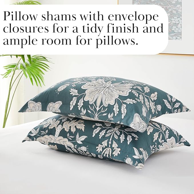 Southshore Fine Living, Inc. Vintage Garden Collection - Twin XL Comforter Set, Dorm Premium Bedding, All-Season Down Alternative Lightweight, Oversized 2-Piece Soft Comforter Set, Twin/XL, Blue