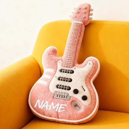 Customized Guitar Shaped Pillow Personalized Double-Sided Printed Cute Pillow Customized Christmas Party Commemorative Gift Sofa Decorative for Boys and Girls 8-32in