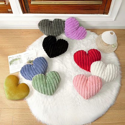16 Inch Gold Heart Pillow Decorative Throw Pillows, Heart Shaped Soft Fluffy Cute Pillows Cushions for Valentines Wedding Couch Chair Bed Bedroom Room Home Decor Aesthetic (1, Gold, Medium-16"x13")