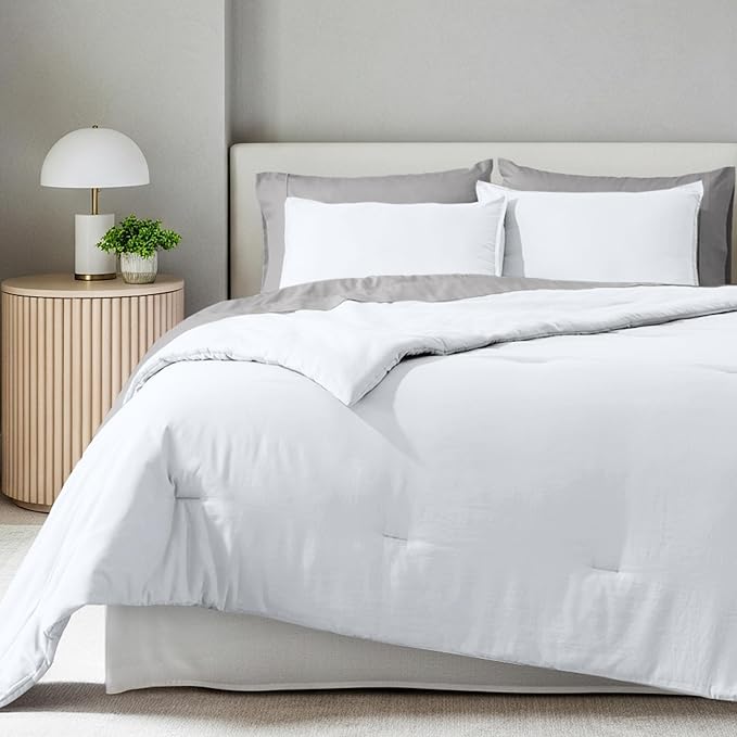 Bare Home Comforter Set - King Size - Ultra-Soft - Goose Down Alternative - Premium 1800 Series - All Season Warmth Comforter (King, White)