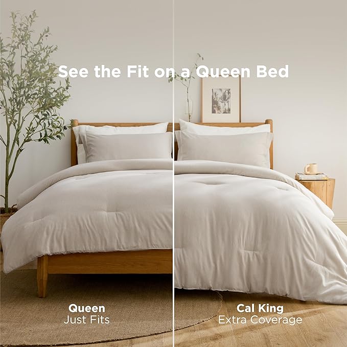 Bedsure Queen Comforter Set - Beige Soft Bedding for All Seasons, Cationic Dyed Bed Set, 3 Pieces, 1 Queen Size Comforter (90"x90") and 2 Pillow Shams (20"x26"+2")
