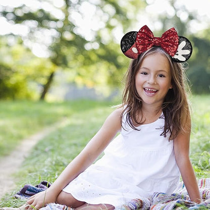 FANYITY Mouse Ears, Sequin Mouse Ears Headband for Girls Women Halloween Birthday Party (Rw)