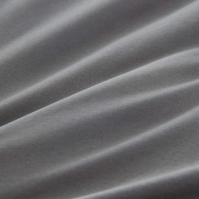 Houseri Dark Grey Comforter Set - Full Size Deep Comforter Quilt for Teen Boys & Girls - Minimalist Soft Solid Grey Bed Blanket