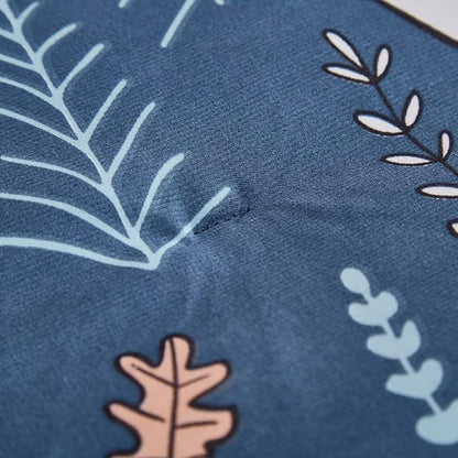 CLOTHKNOW Blue Queen Comforter Set 3Pcs Animal Cartoon Bedding Comforter Sets Kids Forest Fox Rabbit Comforter with 2 x Pillow Cases