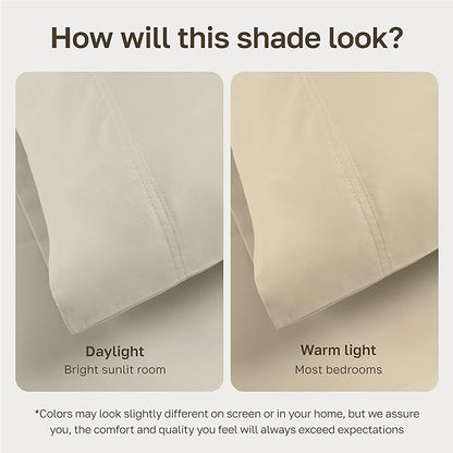 California Design Den Deep Pocket King Sheets Set - Luxury 600 Thread Count 100% Cotton Sateen, King Size Sheet Set, All Around Elastic, Snug Fit, Hotel Quality Bedding - Ivory (Warm Cream)
