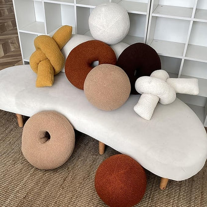 Khaki Ball Shaped Plush Pillow,Cute Soft Waist Rest Cushion,Home Decorative Throw Pillow Used to Add Comfort and Style to A Couch,Sofa,Or Living Room.