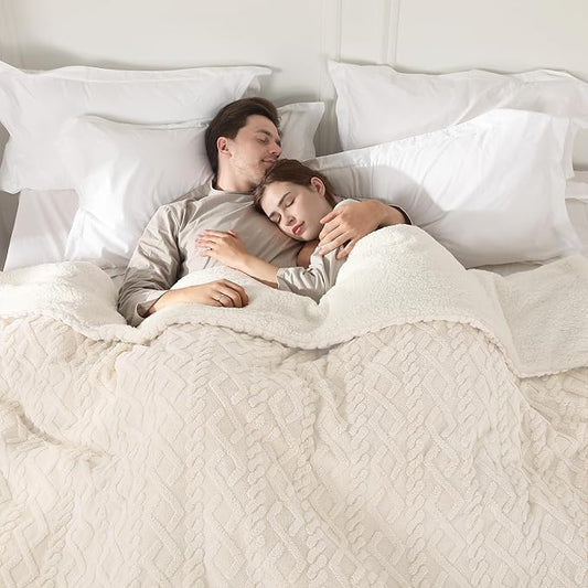 Heated Blanket Electric King Size, Machine Washable Plush Heated Blanket with Dual Control 5 Heating Levels & 10 Hours Auto Off, Fast Heating & Overheat Protection, 100" x 90", White