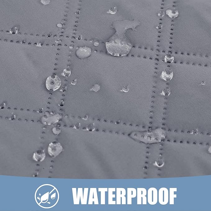 Smiry Waterproof Couch Covers for Dogs Washable, Reversible Pet Couch Covers for 3 Cushion Sofa Pet Friendly, Soft Sofa Furniture Protector for Dogs Cat Kids, Checkered (52"x82", Grey/Dark Grey)