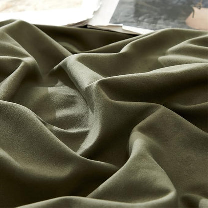 KAREVER Olive Green Comforter Set Queen Size Solid Green Comforter 3 Pieces Soft Dark Green Queen Comforter Bedding Set Women Pure Olive Green Queen Bed Comforter Set for All Season as Gift