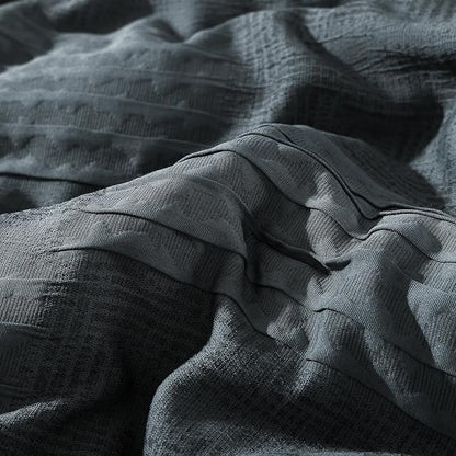 MaiRêve King Comforter Set Blue Grey, Textured Design Crinkle Bedding Sets 7 Pieces, All Season Bed in A Bag with Comforter, Sheets, Pillowcases & Shams