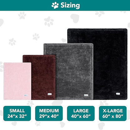 PetAmi Dog Blanket for Large Medium Dogs Black, Fluffy Soft Puppy Blanket, Sherpa Fleece Cat Blanket for Kitten Doggie, Calming Pet Blanket Throw for Bed Washable Sofa Couch Cover, Large 40x60