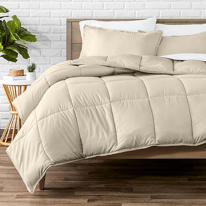 Bare Home Comforter Set - King/California King Size - Ultra-Soft - Goose Down Alternative - Premium 1800 Series - All Season Warmth (Sand)