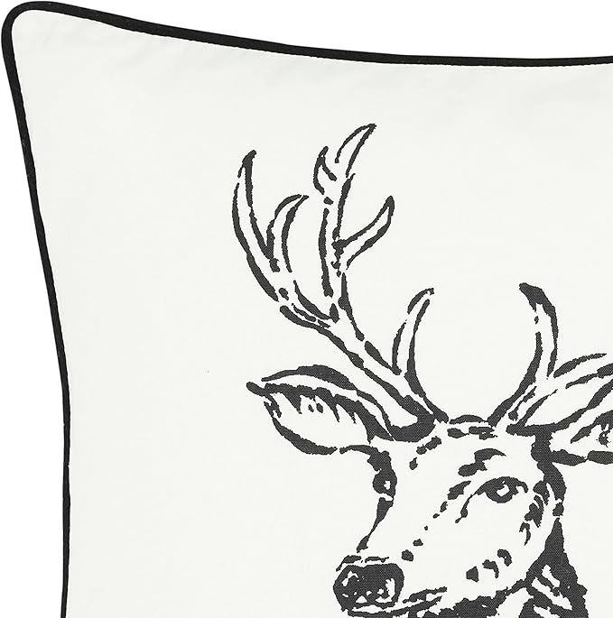 Eddie Bauer - Throw Pillow with Zipper Closure, Perfect Luxurious Bedding Set for Bed or Sofa (Morning Stag Black, 20" x 20")
