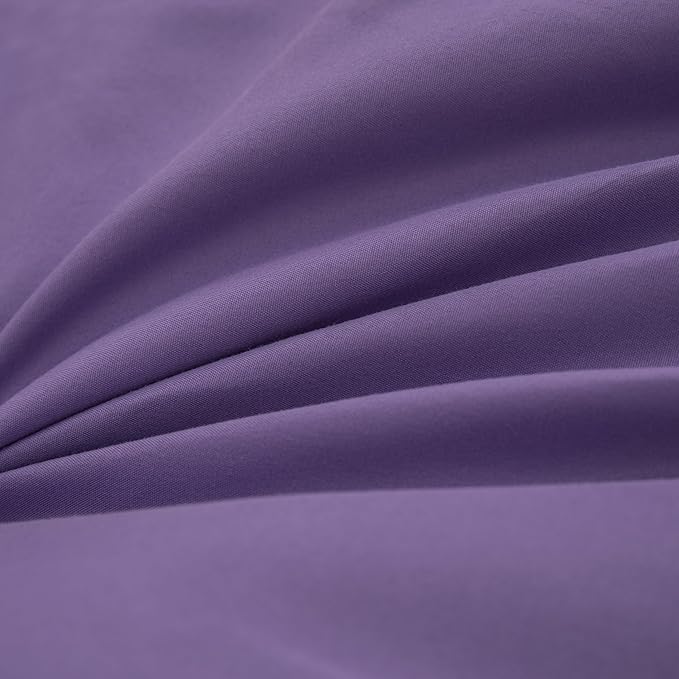 MWMWMW Girls Purple Ruffle Comforter Set Full, Purple Ruffle Bedding Set, 3Pcs Full Size Bedding Sets for Kids Girls, All Season Use