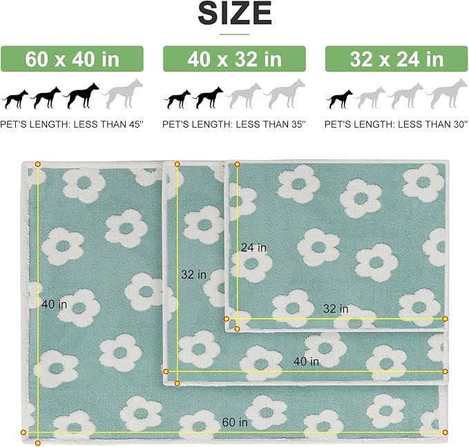 BEAUTYZOO Waterproof Dog Blankets for Medium Large Dogs Washable- Reversable Dog Blanket for Furniture, Sofa, Couch, Crate, Car- Soft Sherpa Dog Throw Plush Pet Bed Blanket Cat Puppy, 40"x60" Blue