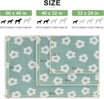 BEAUTYZOO Waterproof Dog Blankets for Medium Large Dogs Washable- Reversable Dog Blanket for Furniture, Sofa, Couch, Crate, Car- Soft Sherpa Dog Throw Plush Pet Bed Blanket Cat Puppy, 40"x60" Blue