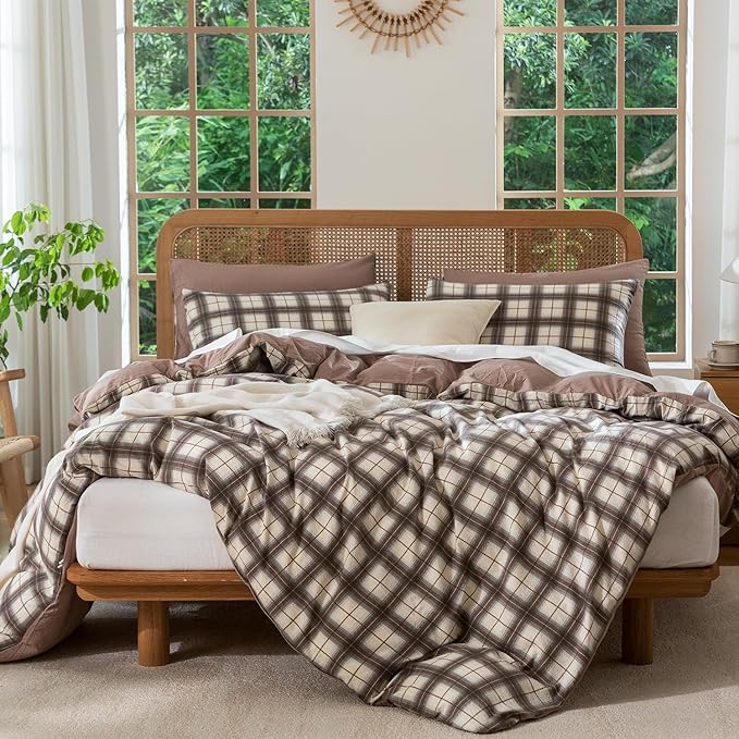 Buffalo Plaid Comforter Set King 3 Pieces Soft Cute Plaid Bedding Comforter Lightweight Check Geometric Style Geometric Comforter Set for All Seasons 1 Comforter and 2 Pillowcases