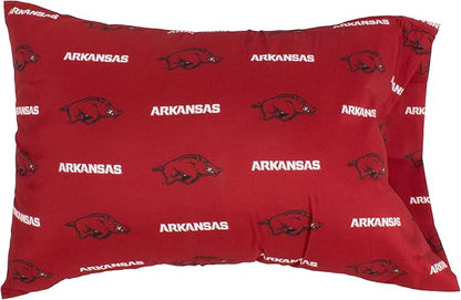College Covers Everything Comfy Arkansas Razorbacks Pillowcase Pair, King, 20" x 40", Includes 2 King Pillowcases