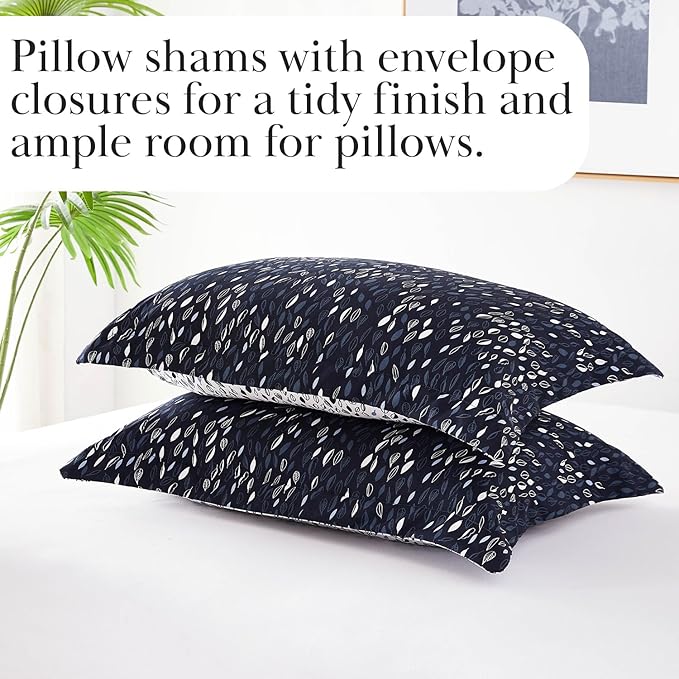 Southshore Fine Living, Inc. Botanical Leaves Collection - 2-Piece Twin Bed Comforter Set, Down Alternative Comforter Set, Microfiber Fabric, Twin XL Bedding Sets Complement Room Décor, Blue