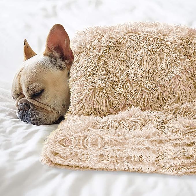 Pet Dog Bed Blankets, Fluffy Fleece Dog Throw Blankets Sleep Mat,Soft Puppy Blankets Cat Kitten, S M L XL,Fuzzy Reversible Sherpa Blanket for Bed, Couch, Sofa, Travel,Washable & Lightweight