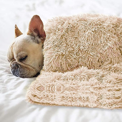 Pet Dog Bed Blankets, Fluffy Fleece Dog Throw Blankets Sleep Mat,Soft Puppy Blankets Cat Kitten, S M L XL,Fuzzy Reversible Sherpa Blanket for Bed, Couch, Sofa, Travel,Washable & Lightweight