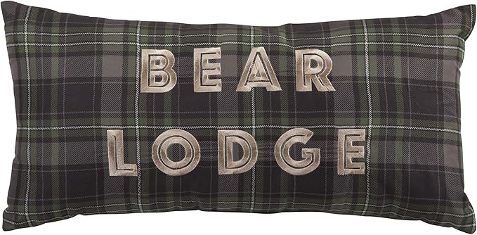 Donna Sharp Throw Pillow - Bear Panels Lodge Decorative Throw Pillow with Bear Design - Rectangle