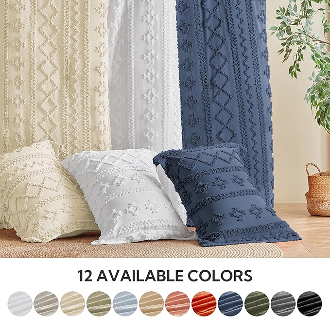 MR&HM Beige Comforter Set Queen, Tufted Boho Bedding Set, Farmhouse Bed in a Bag Set 7 Pieces with 1 Comforter, 2 Pillow Shams, 2 Pillowcases, 1 Flat Sheet, 1 Fitted Sheet for All Seasons