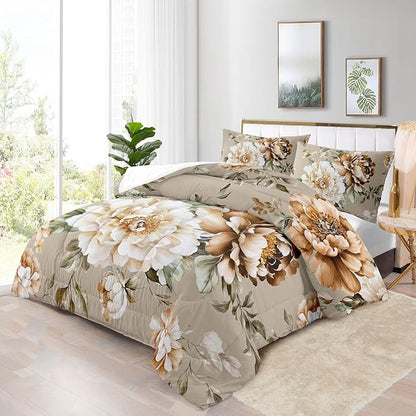 Raphus cucullatus Floral Bedding Comforter Sets, Flower Comforter Set, Botanical Bedding Pretty Comforter Set