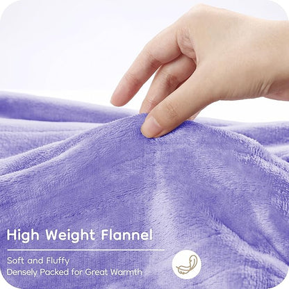 Electric Heated Blanket King Size 90"×100", Comfortable & Luxurious Flannel, 4 Heating Levels & 10 H Auto Shut Off, Light Purple