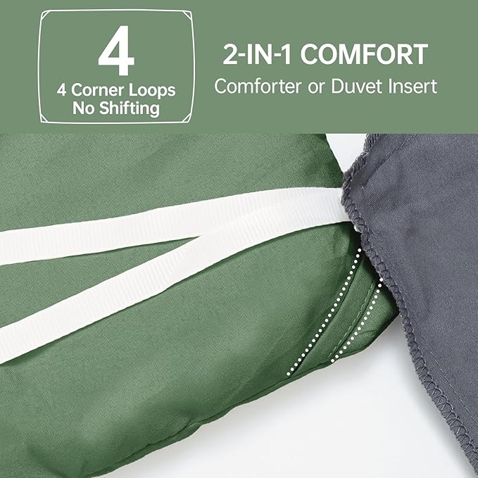MUXHOMO King Size Comforter Set, All Season Ultra Soft Down Alternative Bedding - 3 Piece Lightweight Bed Set Includes 1 Comforter (104"x90") and 2 Pillow Shams (20"x36"), Dark Green