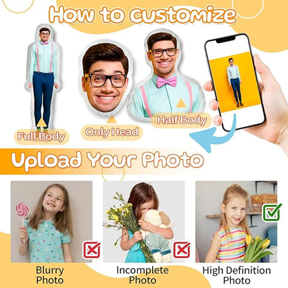 Easycosy Custom Photo Pillow Gifts, Personalized Pet Pillow Shaped Looks Like Your Dog Cat Picture, Unique Birthday Gifts for Pet Lovers(24 Inch)