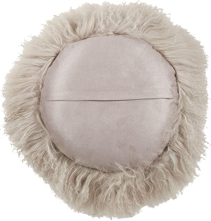 SARO LIFESTYLE Mongolian Lamb Fur Poly Filled Throw Pillow