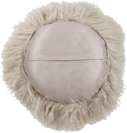 SARO LIFESTYLE Mongolian Lamb Fur Poly Filled Throw Pillow