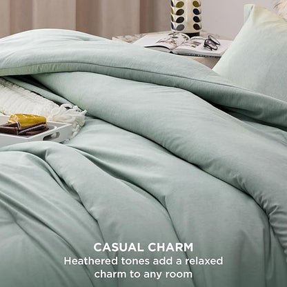 Bedsure King Size Comforter Set - Mint Green Soft Bedding for All Seasons, Cationic Dyed Bed Set, 3 Pieces, 1 King Size Comforter (104"x90") and 2 Pillow Shams (20"x36"+2")