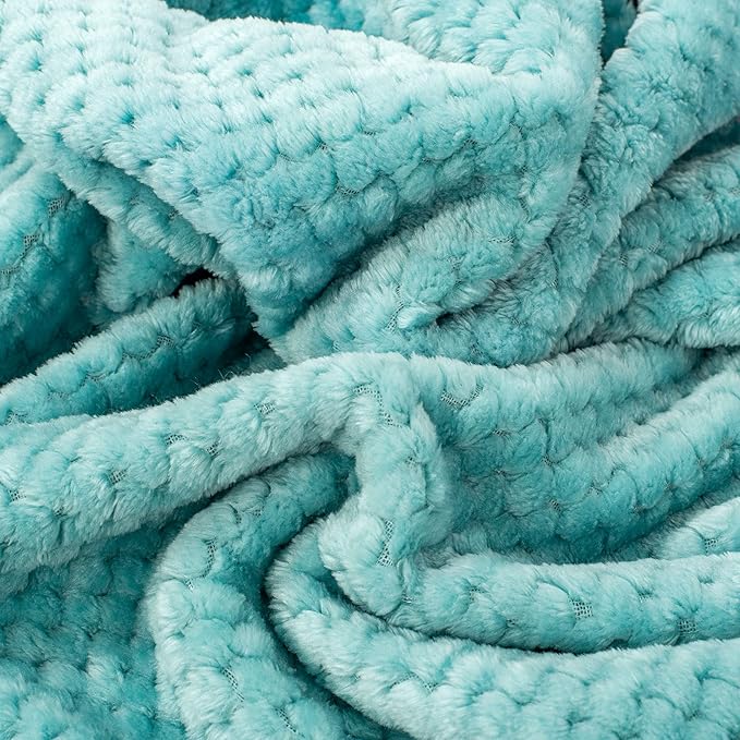 Fuzzy Blanket or Fluffy Blanket for Baby Girl or boy, Soft Warm Cozy Coral Fleece Toddler, Infant or Newborn Receiving Blanket for Crib, Stroller, Travel, Outdoor (32" x 40", DG-Blue Bell)