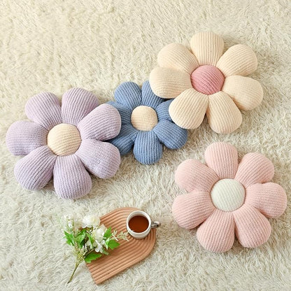 Xuyier Flower Shaped Throw Pillow,Soft Daisy Pillow with Decorative Pillows for Bed Couch Chair Floor, Flower Plush Pillows for Living Room Bed Room Seat Cushion(14.9" Pink)