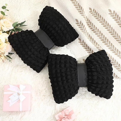 Novabright 2 Pcs Bow Pillow, 13 x 14 Bow Shaped Coquette Throw Pillow, Cushion Soft Home Decorative for Bedroom Sofa Couch Living Room(Black)