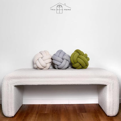 Large Knot Pillow Cotton Knot Pillow Ball |11in. Ball Pillow in 3 Classy Colors| Modern Home Decorative Knot Throw Pillow Knot Pillows|Knotted Pillow|Knot Ball Pillow (Olive Green)