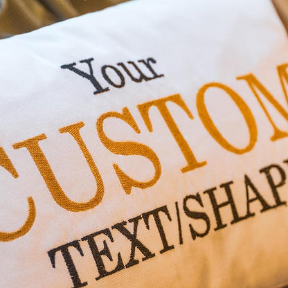 Create Your Own Embroidered Throw Pillow – Personalized with Name, Quote, Monogram, Logo or Shape – Handmade on Durable Cotton – Thoughtful Gift Idea for Loved Ones, Home Accent or Special Occasions