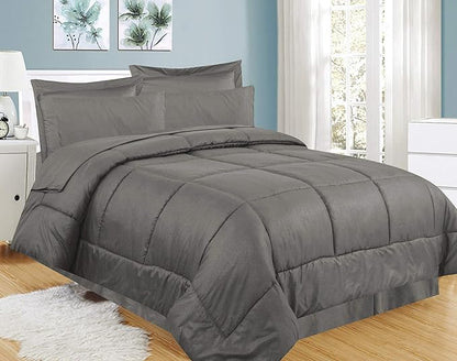 Sweet Home Collection 8 Piece Comforter Set Bag with Greek Key Design, Case Pack (Pack of 3)