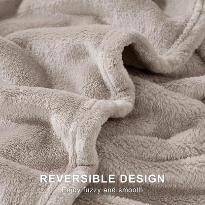 Hansleep Fleece Mocha Brown Full Blanket, Super Soft Flannel Fuzzy Plush Cozy Blanket for All Seasons, Mocha Brown, Full 84x90 Inches