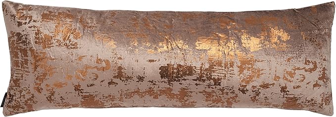 SAFAVIEH Home Collection Edmee Metallic Potato Brown/Copper 24-inch Square Decorative Accent Throw Pillow with Insert