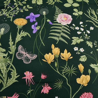 Yiran Floral Full Size Comforter Set, 7 Piece Dark Green Comforter Bedding Set, Spring Bed in a Bag Botanical Flowers Pattern, Soft Lighrweight Complete Comforters with Sheets for Women