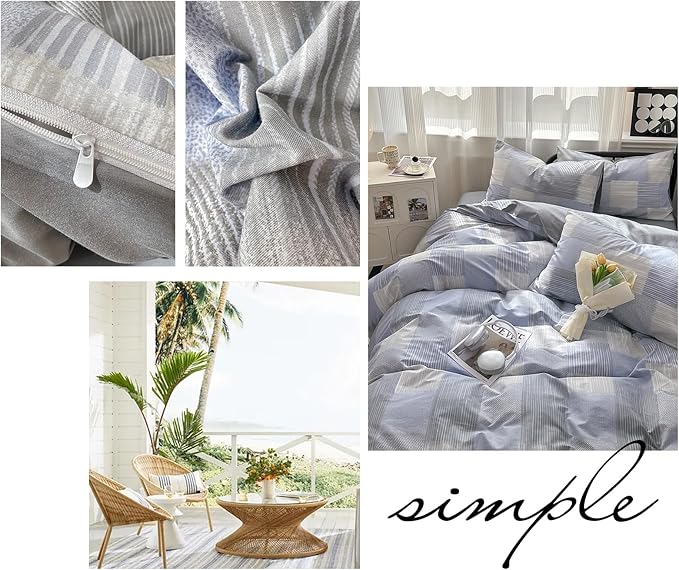 HighBuy Boho Grid Comforter Set Twin XL Size Buffalo Plaid Bedding Comforter Set 3 Pieces Checkered Stripe Patchwork Comforter Bedding Set 1 Grid Comforter 2 Pillowcases Modern Chic Style